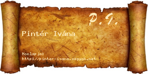 Pintér Ivána névjegykártya